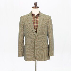 Tasso Elba 42R Brown Blazer Sport Coat Jacket 2-Button Check Y535